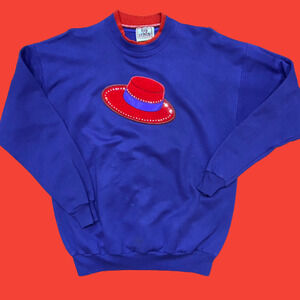 Top Stitch Red Hat Society Women's Foundation Vintage Y2K Crewneck Purple Red L